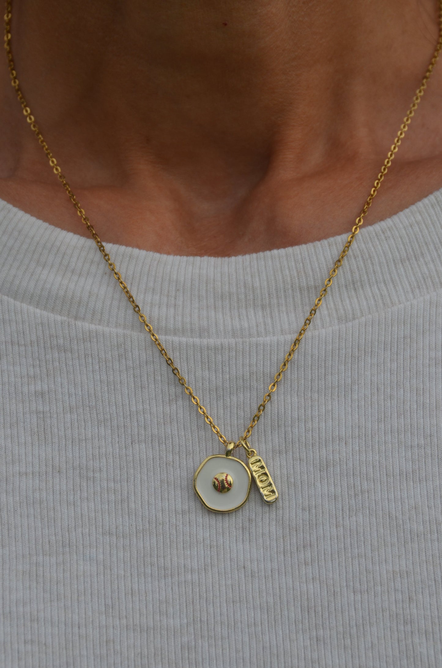 Baseball MOM Charm Necklace