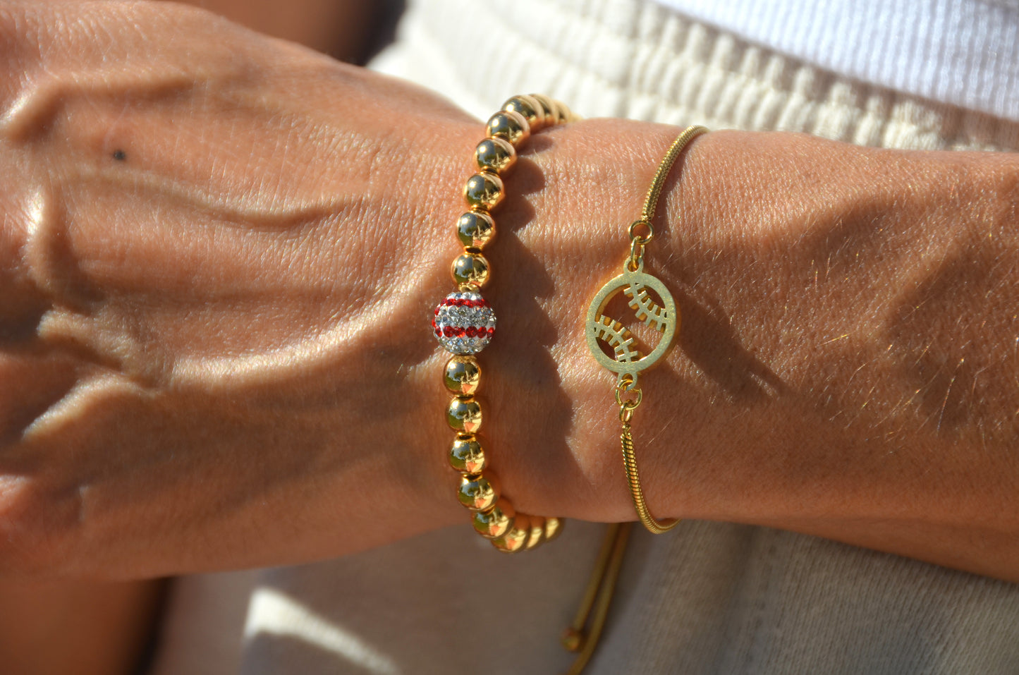 Pull-Tie Baseball Bracelet